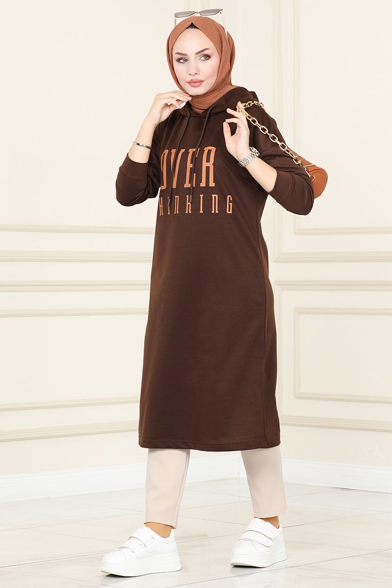 Spor Tunik Pantolon Kombinleri 5053UZ662 &260MP806&12STG610 KAHVE