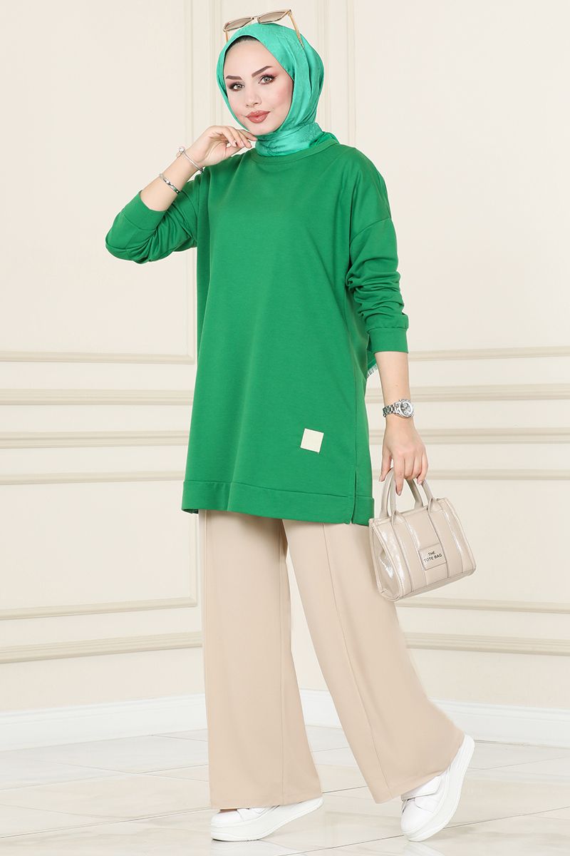 Spor ve Rahat Pantolon Kombinleri 3042MNT741&5020UZ662&272MIA813 Taş