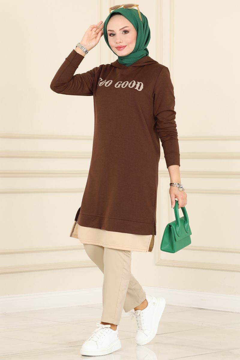 Rahat Ve Cool Tunik Kombinleri 2305ASY563&260MP806&098MIA813 Kahve