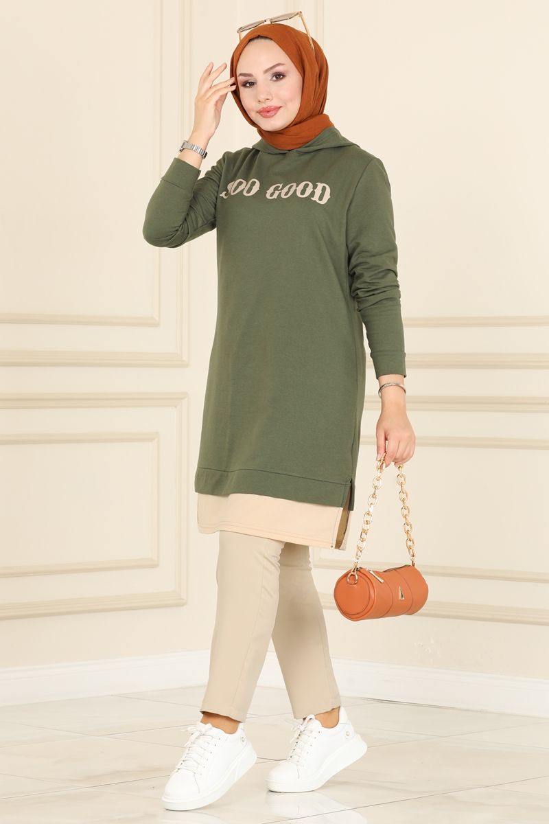 Rahat ve Cool Tunik Kombinleri 2305ASY563&260MP806 &12STG610 Haki