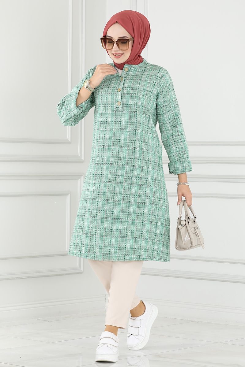 Rahat Ve Cool Tunik Kombinleri 128DVL817&260MP806&206MIA813 Yeşil