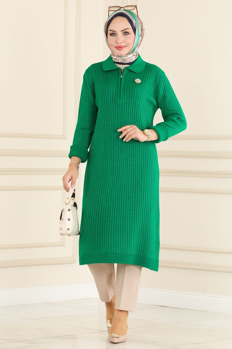 Rahat Ve Cool Tunik Kombinleri 9487KL398&250MP806&90STG610 Benetton Yeşili