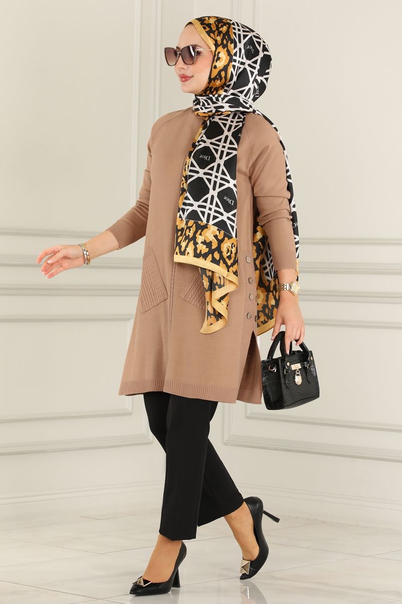 Sade Ve Şık Triko Kombinleri 1901MT581&250MP806&208MIA813 Latte