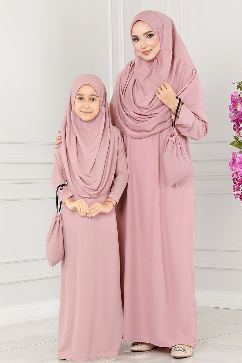 En Tatlı Anne&Kız Kombinleri 2021LVD842&1978LVD842 Pudra