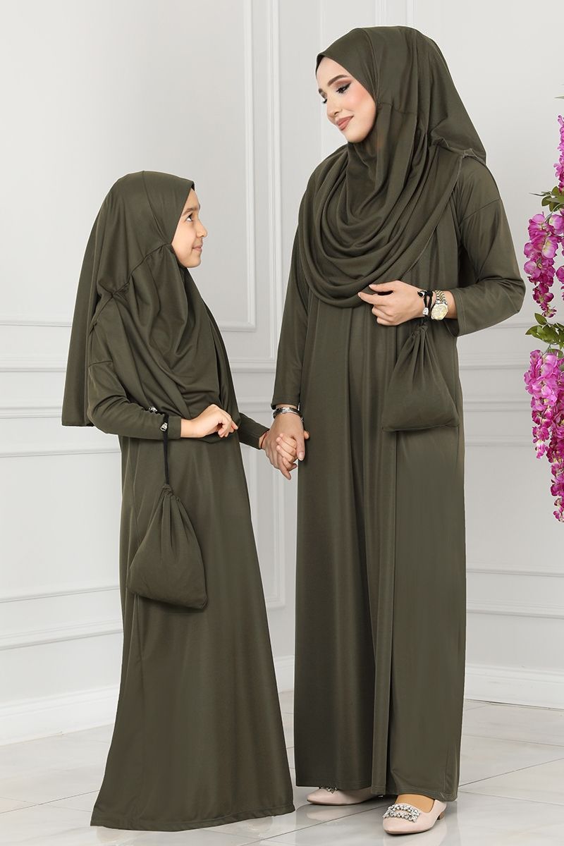 En Tatlı Anne&Kız Kombinleri 2021LVD842&1978LVD842 Haki