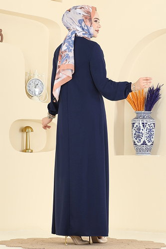 moda selvim A Pileli Örme Elbise 3078KTR750 Laci - Thumbnail