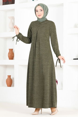 MRV M.S.L. - A Pleated Dress MSL1171-M Khaki