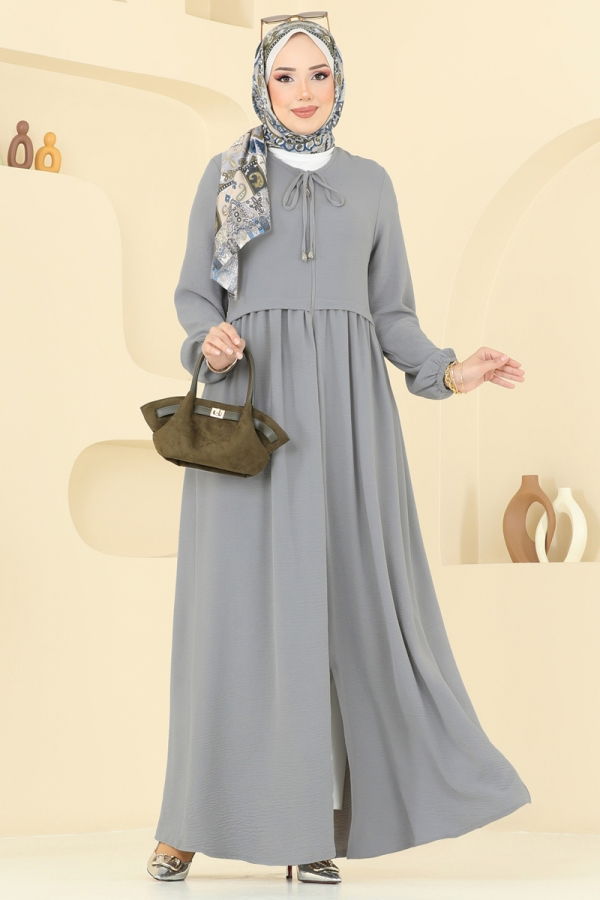 Modaselvim NET 20%+20% DISCOUNT IN THE CARD Abaya 0034BG354 Light Gray