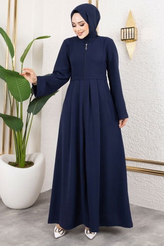 moda selvim Abaya 0038BG354 Navy Blue - Thumbnail