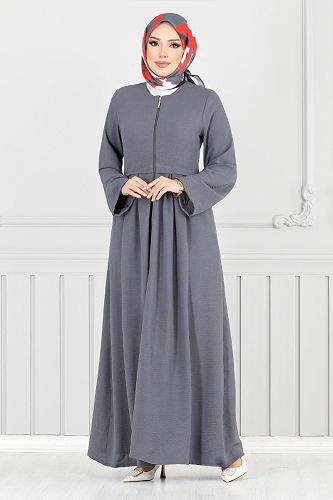 moda selvim Abaya 0038BGS895-M Anthracite - Thumbnail