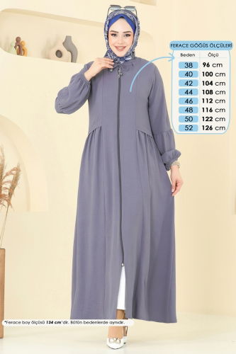 B.G.S. - عباءة رمادي غامق 0046BG354