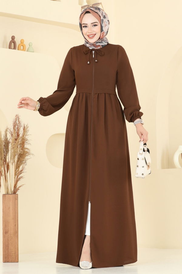 Modaselvim NET 20%+20% DISCOUNT IN THE CARD Abaya 0050BG354 Light Brown