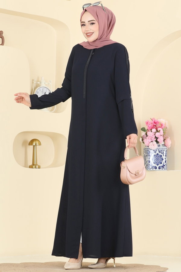 Modaselvim عباءة عباءة كحلي 0502ORG1169