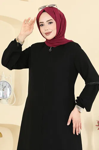 moda selvim Abaya 0503ORG1169 Black - Thumbnail