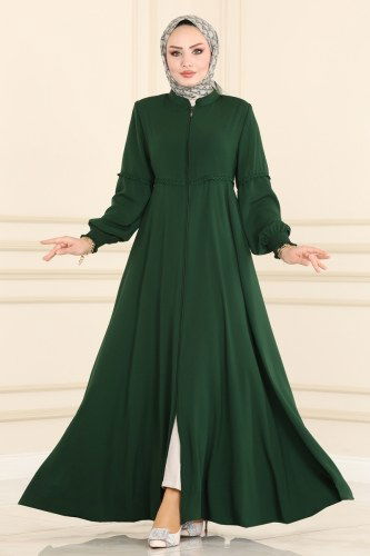 moda selvim Abaya 069PD194 Khaki - Thumbnail