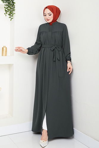 moda selvim Abaya 1004ESL1097-M Anthracite - Thumbnail