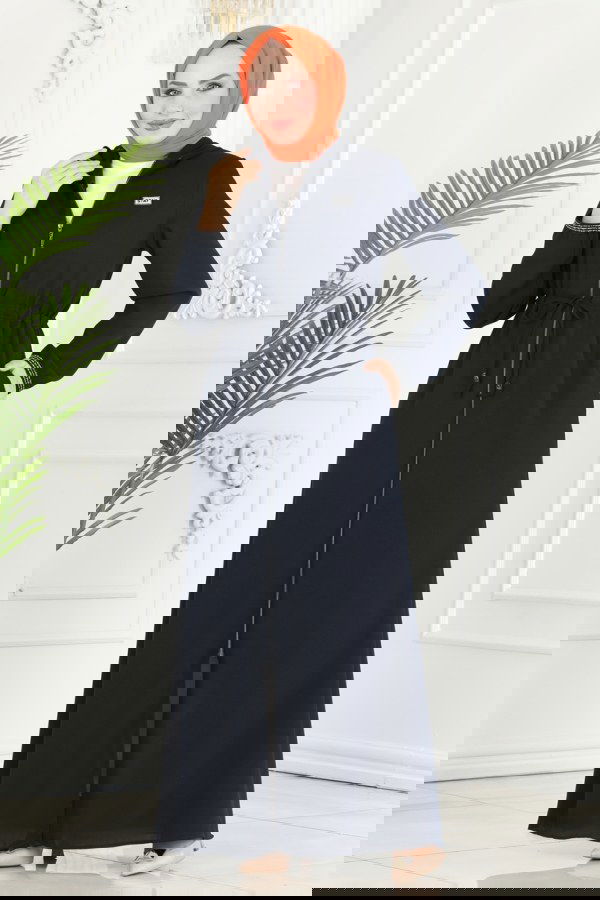 Modaselvim NET 20%+20% DISCOUNT IN THE CARD Abaya 1006OZA857 Navy Blue