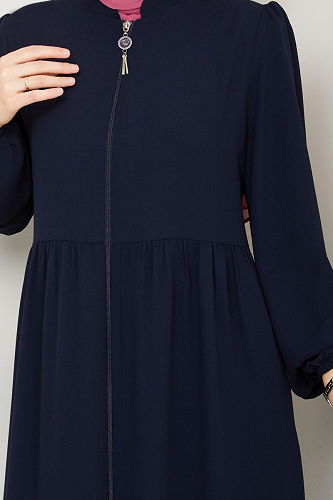 moda selvim Abaya 1008ESL1097-M Navy Blue - Thumbnail