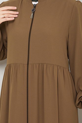 moda selvim Abaya 1008ESL1097-M Tan - Thumbnail