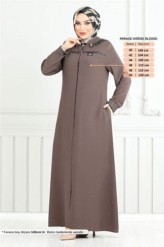 moda selvim Abaya 1013ESL1097-M Dark Vision - Thumbnail