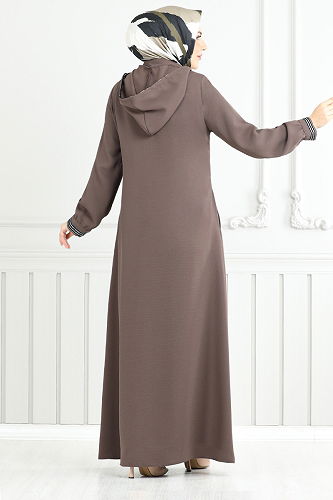 moda selvim Abaya 1013ESL1097-M Dark Vision - Thumbnail