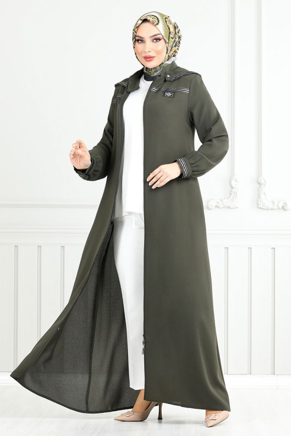 Modaselvim NET 20%+20% DISCOUNT IN THE CARD Abaya 1013ESL1097-M Khaki