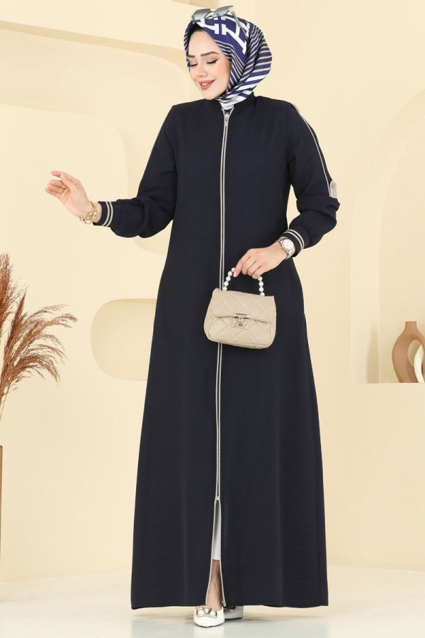 Modaselvim خصم صافٍ20%+20% في سلة التسوق عباءة كحلي 101OZT1013