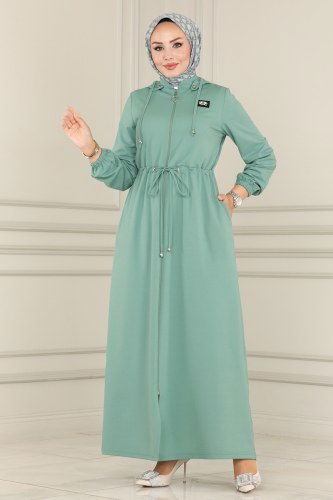 moda selvim Abaya 104YNS793 Mint - Thumbnail
