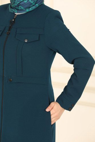 moda selvim Abaya 1152EDM718 Petroleum - Thumbnail