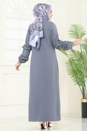 moda selvim Abaya 1200DLB1088 Anthracite - Thumbnail