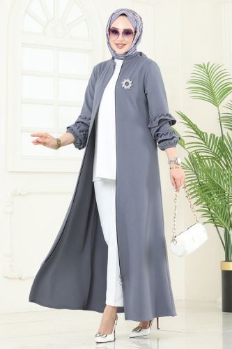 moda selvim Abaya 1200DLB1088 Anthracite - Thumbnail