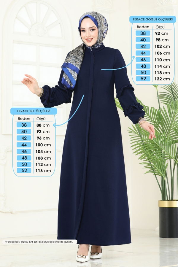 Modaselvim Abaya Abaya 1200DLB1088 Light Navy Blue