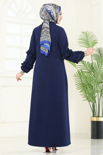 moda selvim Abaya 1200DLB1088 Navy Blue - Thumbnail