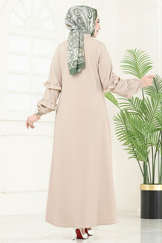 moda selvim Abaya 1200DLB1088 Stone - Thumbnail