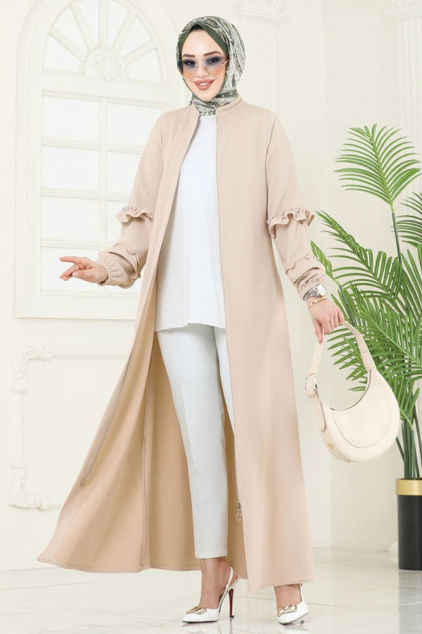 Modaselvim %30 DISCOUNT Abaya 1200DLB1088 Stone