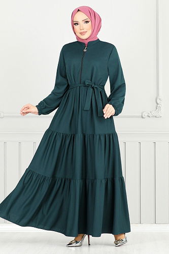 moda selvim عباءة كحلي 1202DLB1090-M - Thumbnail