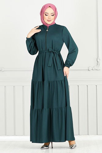 moda selvim عباءة كحلي 1202DLB1090-M - Thumbnail