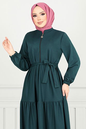 moda selvim عباءة كحلي 1202DLB1090-M - Thumbnail