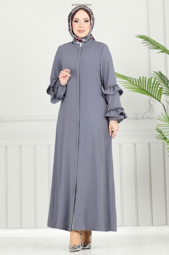 moda selvim Abaya 1205DLB1088 Gray - Thumbnail