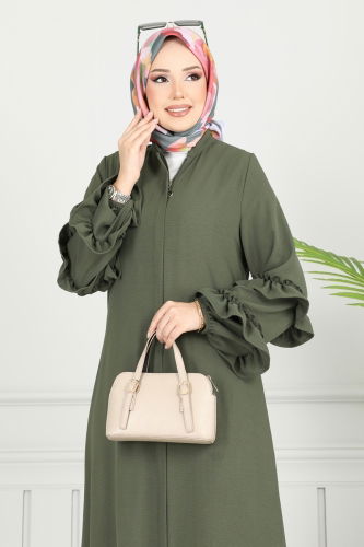 moda selvim Abaya 1205DLB1088 Khaki - Thumbnail