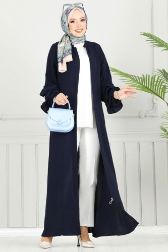 moda selvim عباءة كحلي 1205DLB1088 - Thumbnail