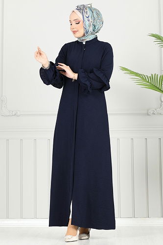 moda selvim عباءة كحلي 1205DLB1088 - Thumbnail