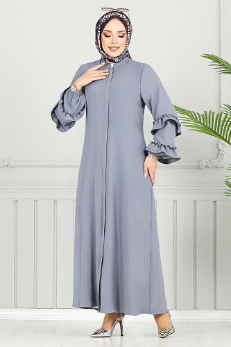 moda selvim عباءة رمادي 1205DLB1090-M - Thumbnail