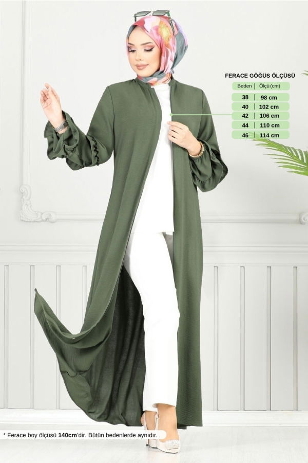 Modaselvim NET 20%+20% DISCOUNT IN THE CARD Abaya 1205DLB1090-M Khaki