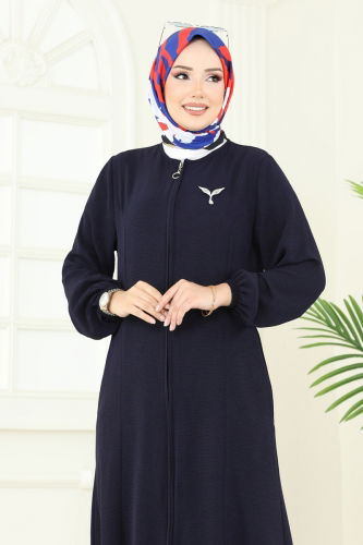 moda selvim Abaya 1206DLB1088 Navy Blue - Thumbnail