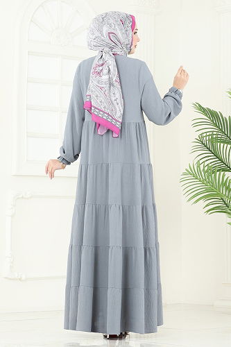 moda selvim Abaya 1207DLB1088 Gray - Thumbnail