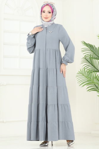 D.L.B. - عباءة رمادي 1207DLB1088