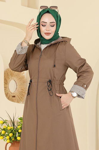 moda selvim Abaya 1401ORG1169 Tan - Thumbnail