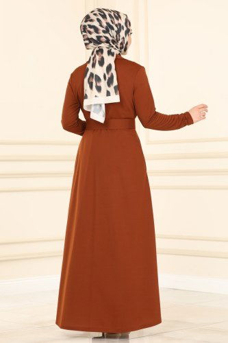 moda selvim Abaya 1506UKB139 Tan - Thumbnail