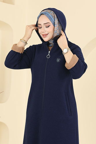 moda selvim Abaya 158ART1138 Navy Blue - Thumbnail